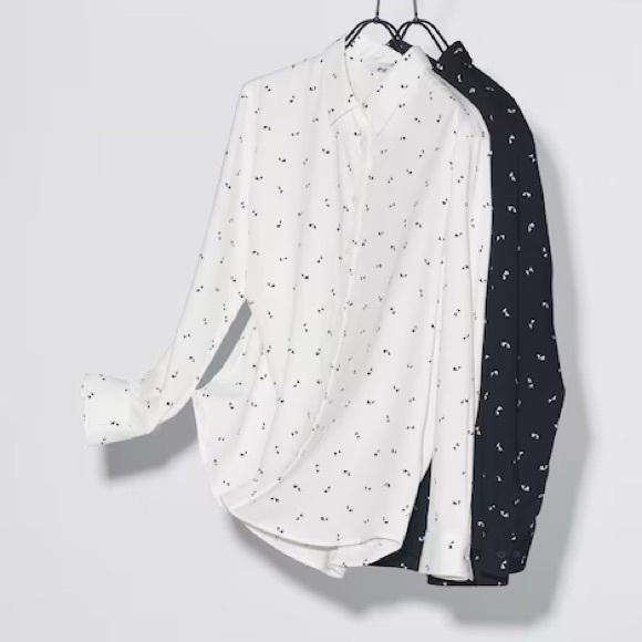 RAYON PRINTED LONG SLEEVE BLOUSE - Picture 2 of 2